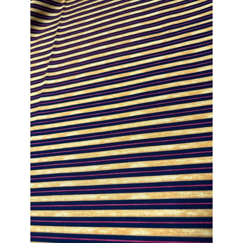 Debi Hubbs Timeless Treasures Striped Fabric 2007 19" x 44" Yellow & Navy Cotton